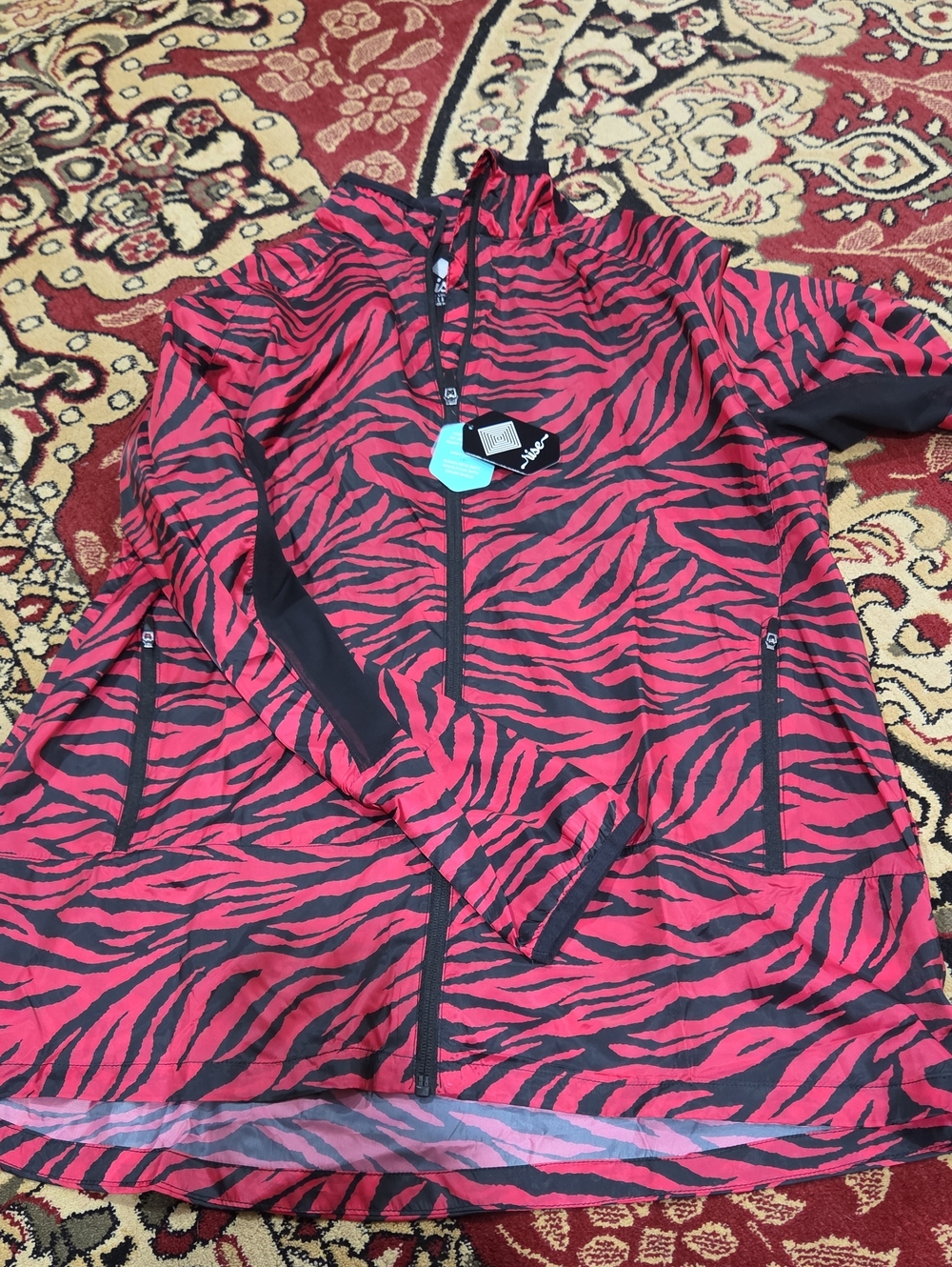 Lularoe Zip Front Pink Zebra Print Jacket